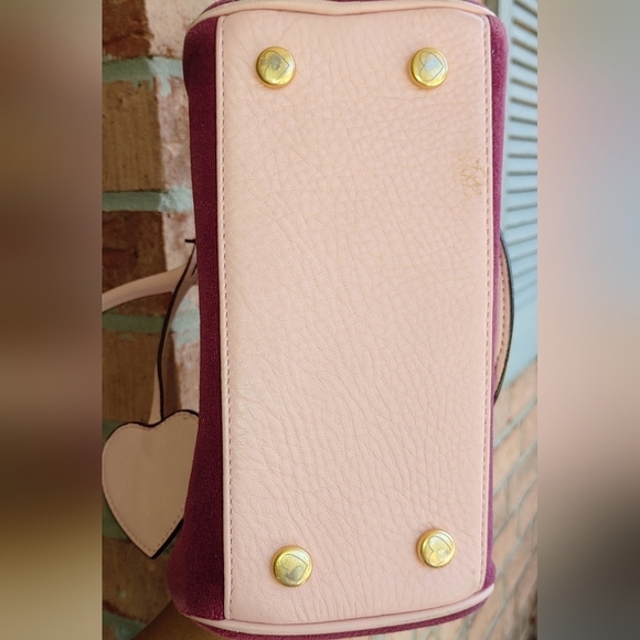 NEW AUTHENTIC JUICY COUTURE "COUTURE IS BLISS" BURGUNDY VELOUR HANDBAG SATCHEL - Picture 3 of 16